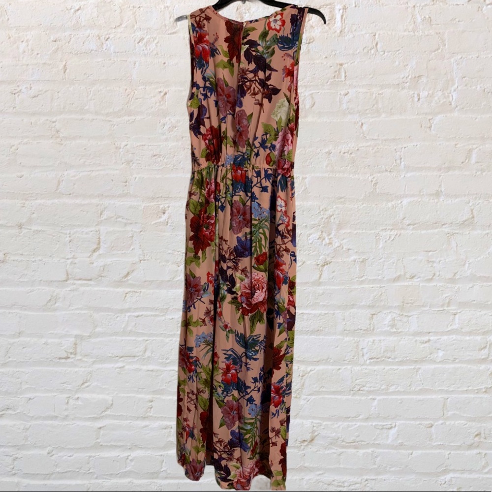 Mauve Floral Print Sleeveless Romper Maxi Style - Picture 8 of 16